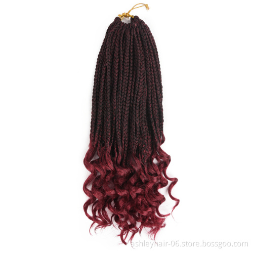 18 Inch Popular Curly End 3D Split Twist 100% Synthetic Hair Box Braid Crochet